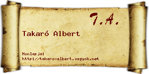 Takaró Albert névjegykártya