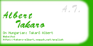 albert takaro business card
